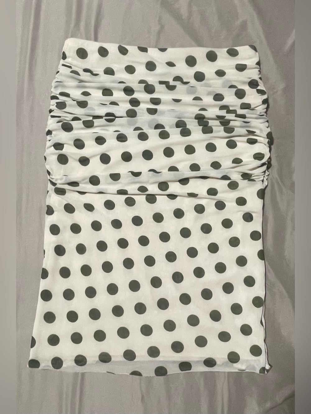 AFRM White Skirt with Black Polka Dots
